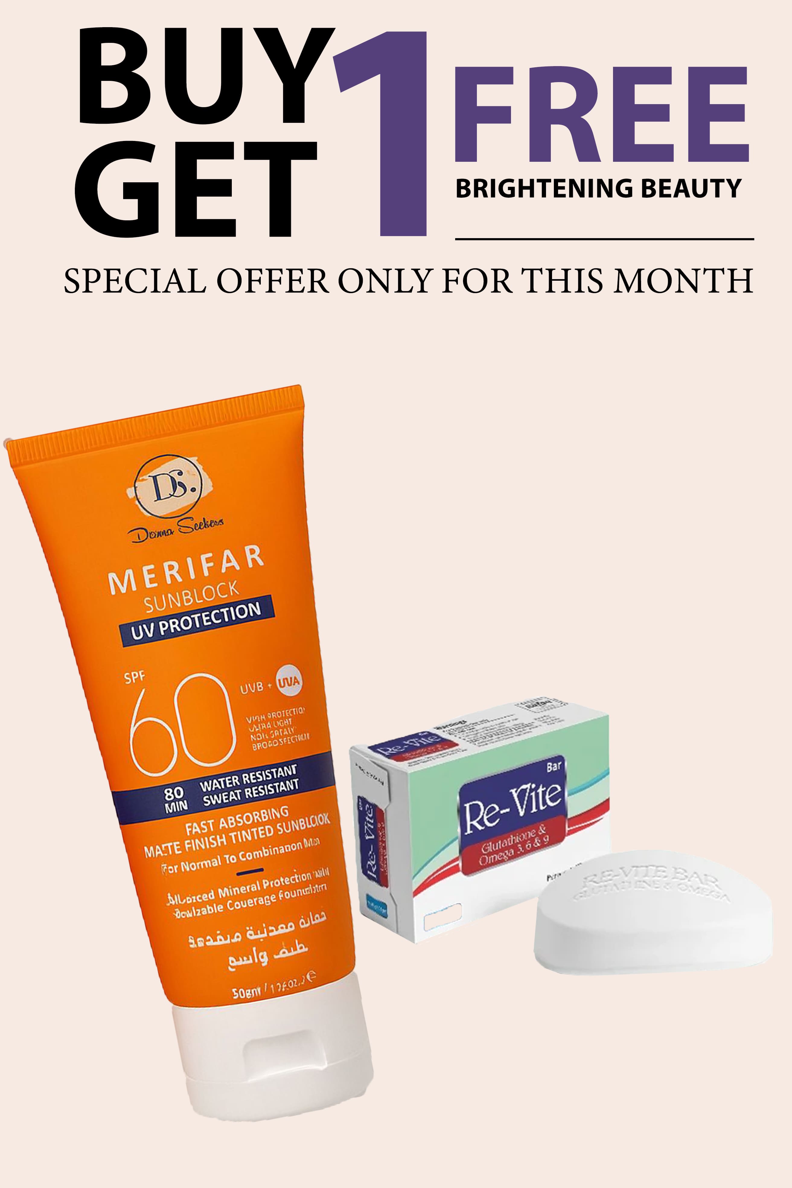 Whitening Meets Protection – MARIFER SUNBLOCK + RE-VITE SOAP